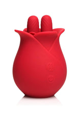 Load image into Gallery viewer, Bloomgasm The Rose Fondle 10x Silicone Rechargeable Massaging Rose Clit Stimulator - Red
