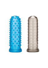 Load image into Gallery viewer, Blue Line Anal Stimulating Finger Sleeves - Black/Blue - 2 Pack
