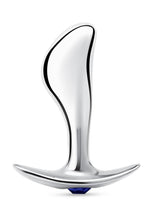 Load image into Gallery viewer, Blue Line Bling Prostate Massager Plug 2.5in - Stainless - Steel

