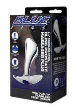 Load image into Gallery viewer, Blue Line Bling Prostate Massager Plug 2.5in - Stainless - Steel

