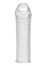 Load image into Gallery viewer, Blue Line Clear Textured Penis Enhancing Sleeve Extension - Clear - 6.5in
