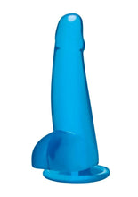 Load image into Gallery viewer, Blue Line Suction Cup Dildo with Balls - Blue - 5.75in
