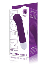 Load image into Gallery viewer, Bodywand Dotted Mini G Rechargeable Silicone Vibrator - Neon Purple/Purple
