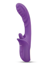 Load image into Gallery viewer, Bodywand G-Play Rechargeable Silicone Dual Stim Lick Me Out G-Spot Squirt Trainer Vibrator with Clitoral Stimulator - Purple
