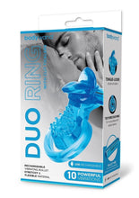 Load image into Gallery viewer, Bodywand Rechargeable Silicone Duo Ring with Clit Tickler - Blue
