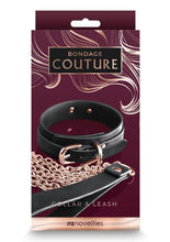 Load image into Gallery viewer, Bondage Couture Pu Leather Collar and Leash - Black
