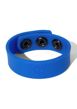 Load image into Gallery viewer, Boneyard Silicone Cock Strap 3-Snap Ring - Blue
