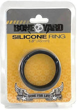 Load image into Gallery viewer, Boneyard Silicone Ring Cock Ring - Black - 1.8in
