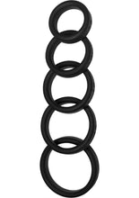 Load image into Gallery viewer, Boneyard Silicone Ring Cock Rings Full Range Kit - Black - 5 Piece Kit
