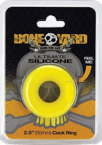 Boneyard Ultimate Silicone Cock Ring - Yellow - 2in