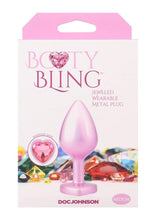 Load image into Gallery viewer, Booty Bling Heart Diamond Jeweled Wearable Metal Plug - Metal/Pink - Medium
