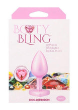 Load image into Gallery viewer, Booty Bling Heart Diamond Jeweled Wearable Metal Plug - Metal/Pink - Small
