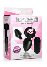 Load image into Gallery viewer, Booty Sparks 28x Rechargeable Silicone Vibrating Gem Anal Plug with Remote Control - Pink - Small
