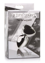 Load image into Gallery viewer, Booty Sparks Gemstones Black Heart Anal Plug - Black/Silver - Small
