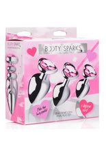 Load image into Gallery viewer, Booty Sparks Heart Gem Anal Plug - Pink - Set
