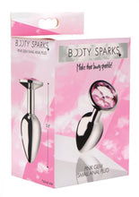 Load image into Gallery viewer, Booty Sparks Pink Gem Small Anal Plug - Metal/Pink - Small
