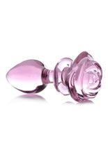 Load image into Gallery viewer, Booty Sparks Pink Rose Glass Anal Plug - Pink - Large
