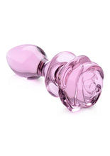 Load image into Gallery viewer, Booty Sparks Pink Rose Glass Anal Plug - Pink - Medium
