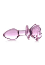 Load image into Gallery viewer, Booty Sparks Pink Rose Glass Anal Plug
