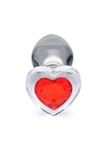 Load image into Gallery viewer, Booty Sparks Red Heart Glass Anal Plug
