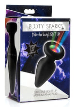 Load image into Gallery viewer, Booty Sparks Silicone Light-Up Anal Plug - Black - Medium
