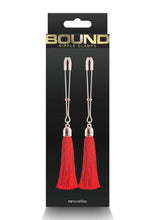 Load image into Gallery viewer, Bound Nipple Clamps T1 - Metal/Red/Rose Gold
