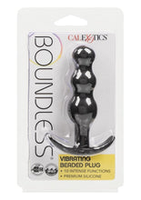 Load image into Gallery viewer, Boundless Vibrating Beaded Plug Rechargeable Silicone Anal Plug - Black
