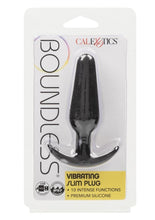 Load image into Gallery viewer, Boundless Vibrating Slim Plug Rechargeable Silicone Anal Plug - Black
