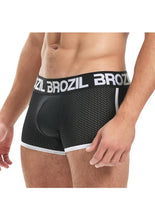 Load image into Gallery viewer, Brozil Ultra Glute and Bulge Enhancing Mesh Trunk - Black - Medium/Small
