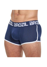 Load image into Gallery viewer, Brozil Ultra Glute and Bulge Enhancing Mesh Trunk - Blue/Navy Blue - Medium/Small
