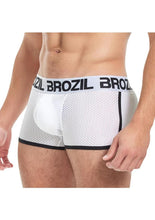Load image into Gallery viewer, Brozil Ultra Glute and Bulge Enhancing Mesh Trunk - White - Medium/Small

