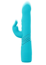 Load image into Gallery viewer, Bunny Hop Rechargeable Silicone Throbbing Rabbit Vibrator - Blue
