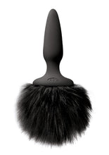 Load image into Gallery viewer, Bunny Tails Mini Silicone Butt Plug - Black Fur - Black
