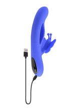 Load image into Gallery viewer, Butterfly Dreams Rechargeable Silicone Dual Stimulating Vibrator
