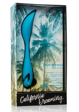 Load image into Gallery viewer, California Dreaming Palm Springs Pleaser Rechargeable Silicone Contoured Vibrator - Blue
