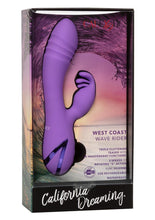 Load image into Gallery viewer, California Dreaming West Coast Wave Rider Silicone Rechargeable Rabbit Vibrator - Purple
