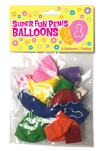 Load image into Gallery viewer, Candyprints Super Fun Penis Balloons - Assorted Colors - 8 Per Bag
