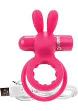 Load image into Gallery viewer, Charged Ohare Rechargeable Silicone Waterproof Rabbit Cock Ring - Pink
