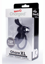 Load image into Gallery viewer, Charged Ohare XL Silicone USB Rechargeable Wearable Rabbit Vibrating Cock Ring - Black (Individual - Black - XLarge
