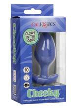 Load image into Gallery viewer, Cheeky Rechargeable Silicone Glow In The Dark Butt Plug - Blue/Glow In The Dark - Large
