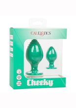 Load image into Gallery viewer, Cheeky Silicone Textured Anal Plugs - Green - Large/Small - Set Of 2

