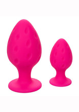 Load image into Gallery viewer, Cheeky Silicone Textured Anal Plugs - Pink - Large/Small - Set Of 2
