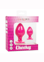 Load image into Gallery viewer, Cheeky Silicone Textured Anal Plugs - Pink - Large/Small - Set Of 2
