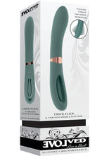 Load image into Gallery viewer, Chick Flick Rechargeable Silicone Dual Vibrator - Green
