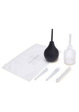 Load image into Gallery viewer, Cleanscene Anal Douche Set with Flexible Tip Head - Black/White - 7 Piece
