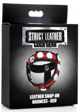 Load image into Gallery viewer, Cock Gear Leather Snap-On Harness - Metal/Red
