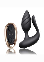 Load image into Gallery viewer, Cocktail Rechargeable Silicone Couples Vibrator with Remote Control - Black/Rose Gold

