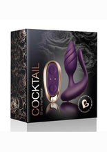 Load image into Gallery viewer, Cocktail Rechargeable Silicone Couples Vibrator with Remote Control - Purple/Rose Gold
