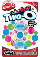 Load image into Gallery viewer, Color Pop Quickie Two-O Silicone Dual Vibrating Cock Ring - Blue
