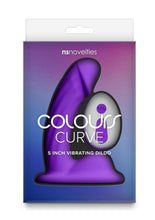Load image into Gallery viewer, Colours Curve Silicone Vibrating Dildo with Remote Control - Purple - 5in
